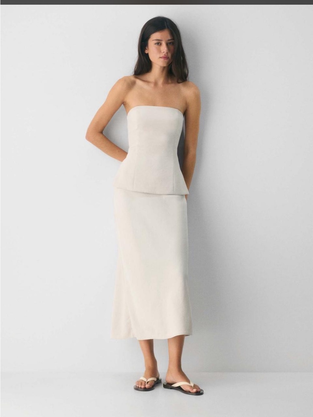 Aritzia Strapless Cream top